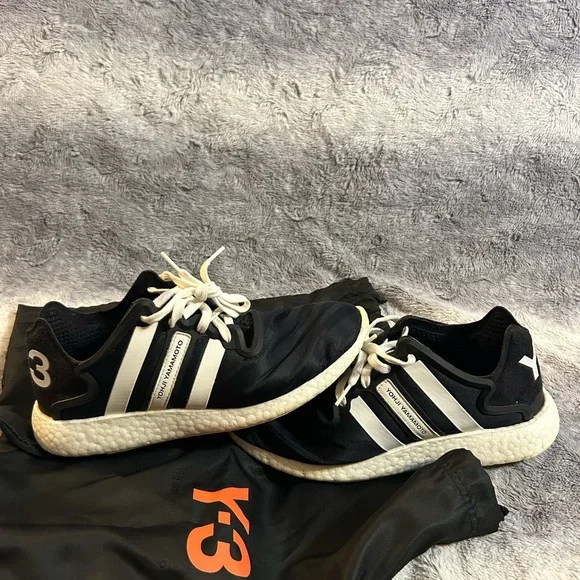 adidas gazelle silver green womens Yohji Yamamoto Adidas Y3 Pureboost ZG Knit Sneakers Core Black White Size  9.5  THE-ECHELON